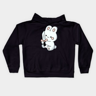 Funny bunny, with knife! Kids Hoodie